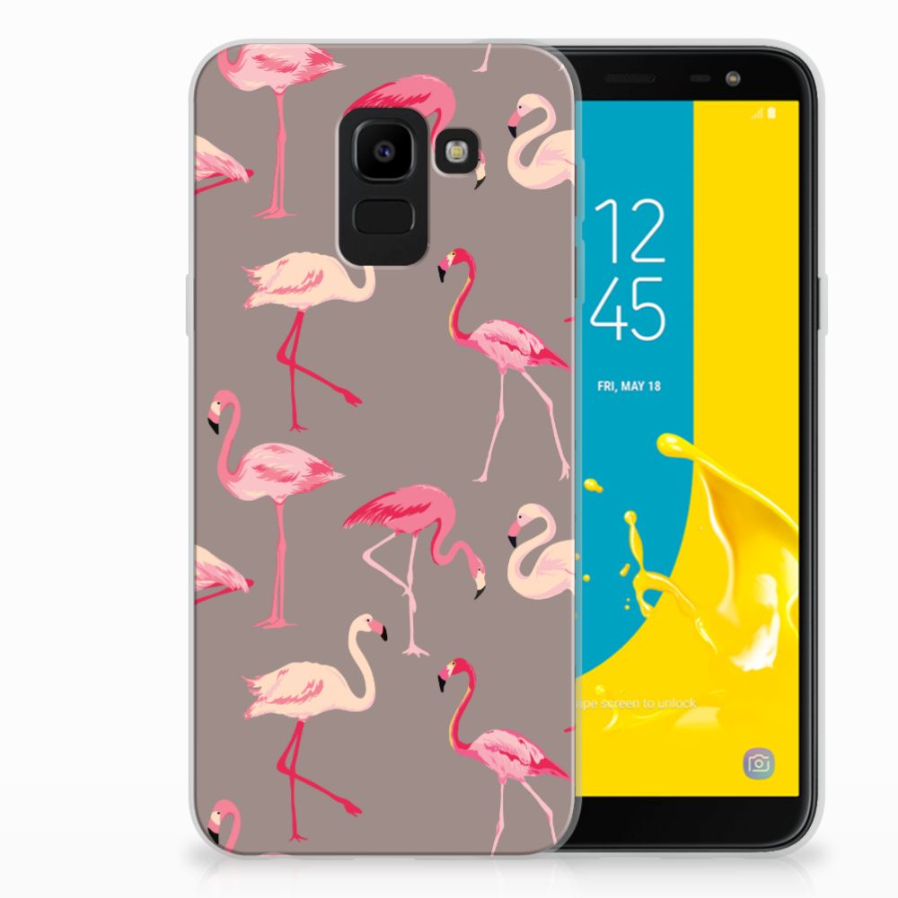 Samsung Galaxy J6 2018 Uniek TPU Hoesje Flamingo