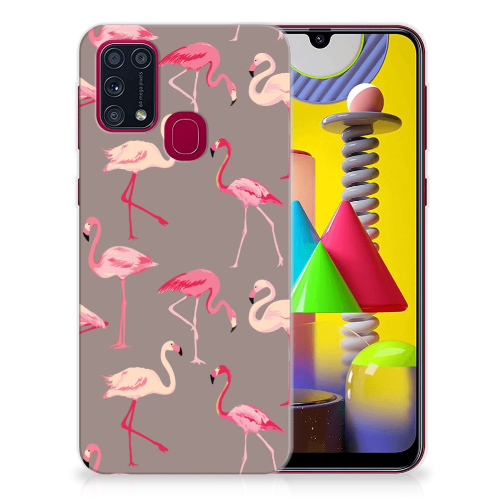 Samsung Galaxy M31 TPU Hoesje Flamingo