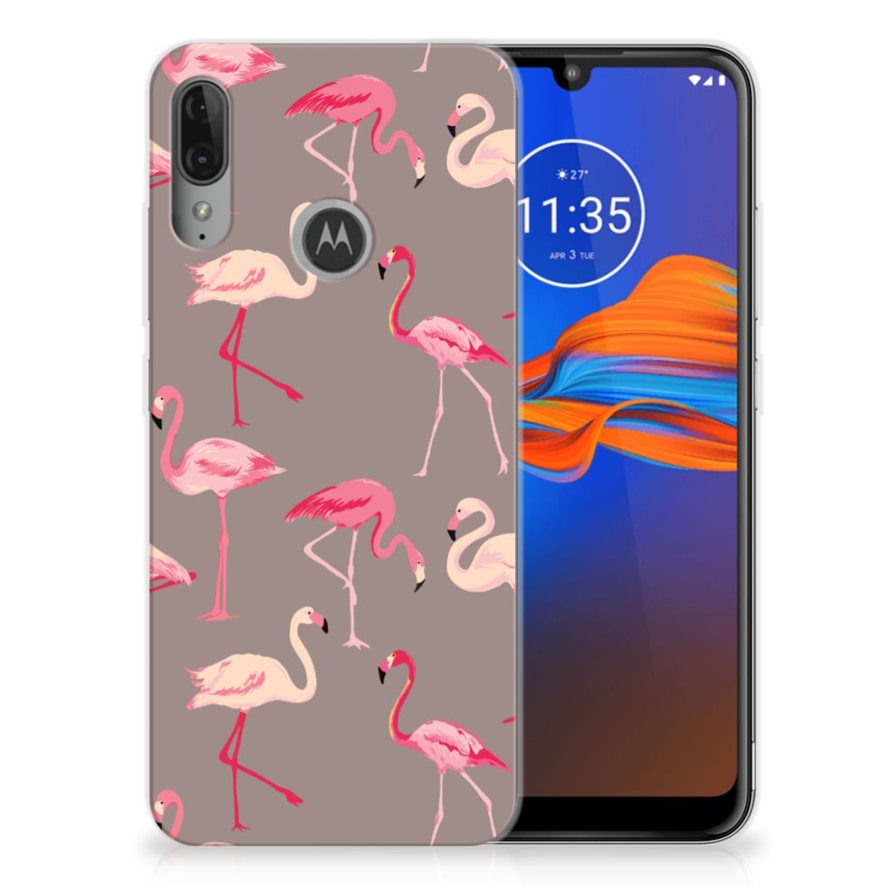 Motorola Moto E6 Plus TPU Hoesje Flamingo