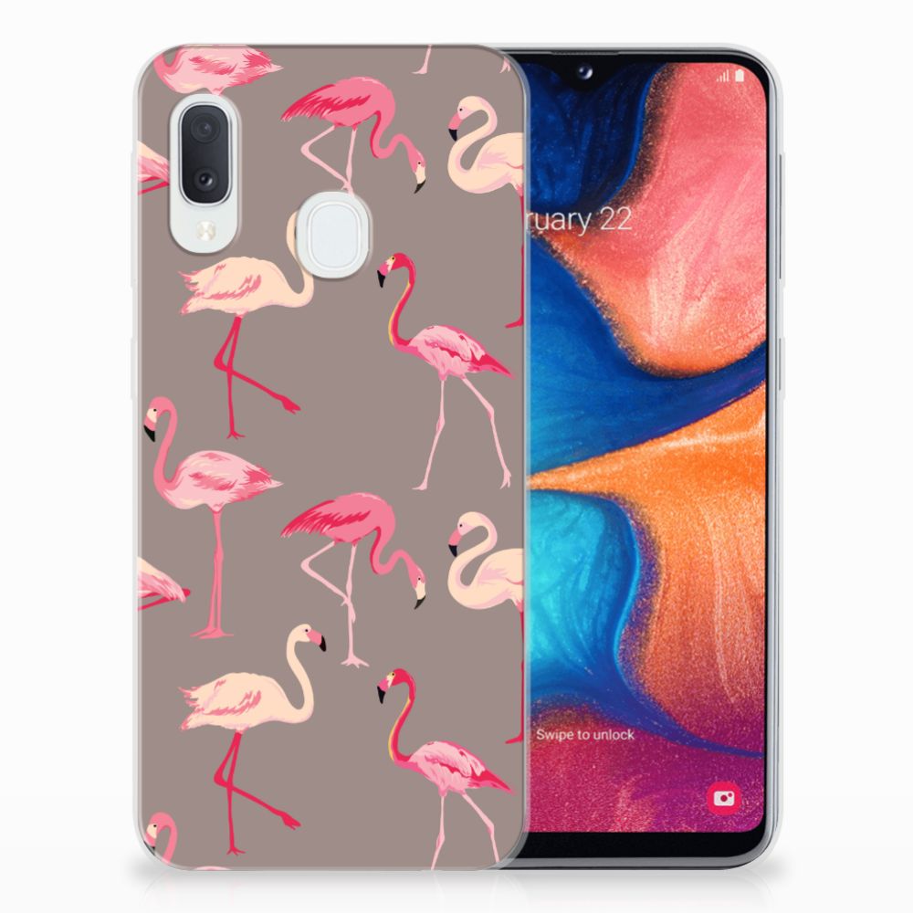 Samsung Galaxy A20e TPU Hoesje Flamingo
