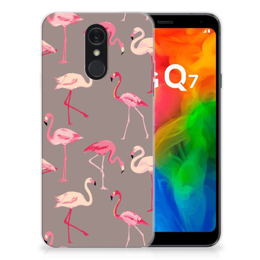 LG Q7 TPU Hoesje Flamingo