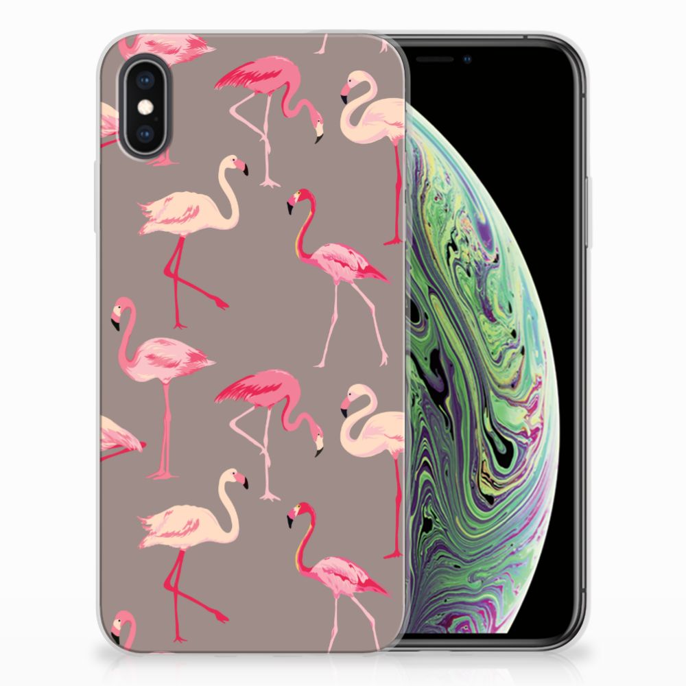 Apple iPhone Xs Max Uniek TPU Hoesje Flamingo