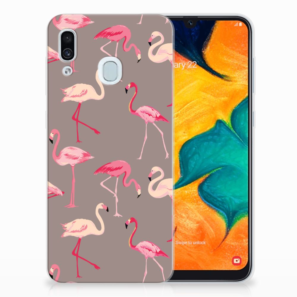 Samsung Galaxy A30 TPU Hoesje Flamingo