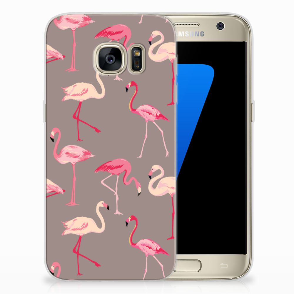 Samsung Galaxy S7 TPU Hoesje Flamingo
