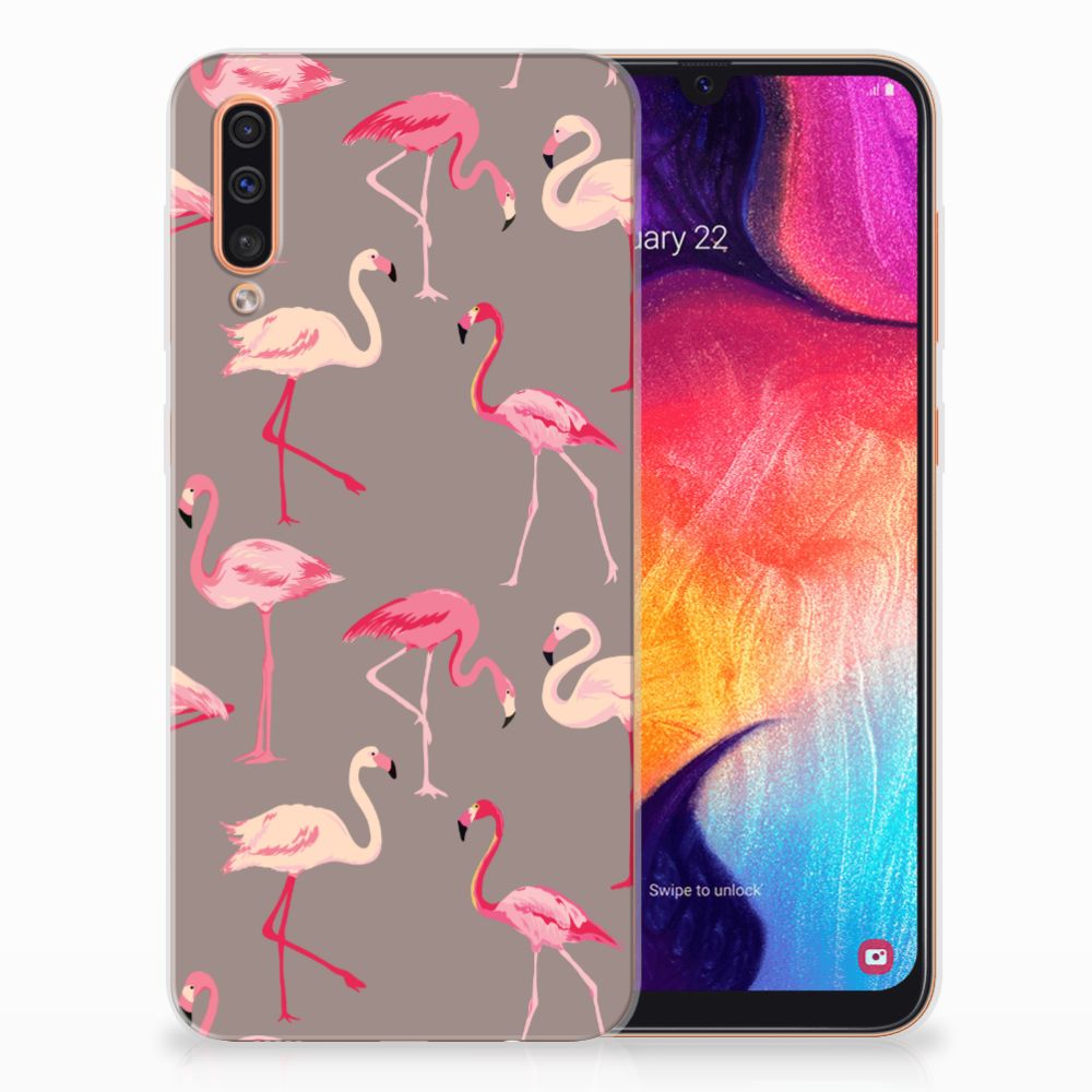 Samsung Galaxy A50 TPU Hoesje Flamingo