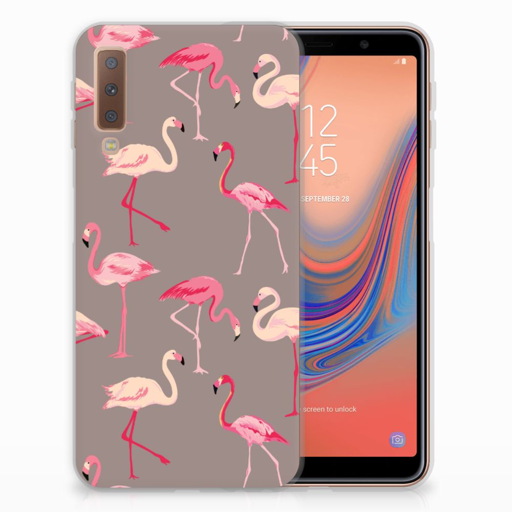 Samsung Galaxy A7 (2018) TPU Hoesje Flamingo