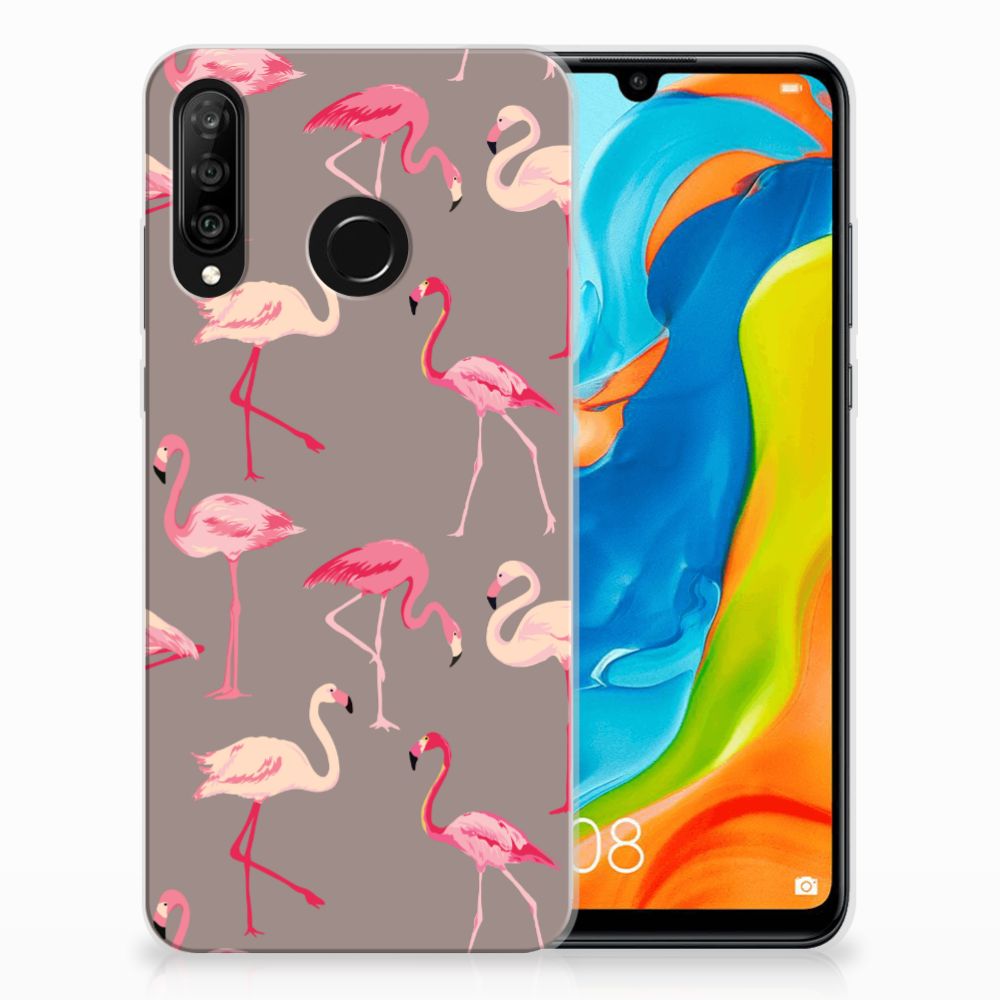 Huawei P30 Lite TPU Hoesje Flamingo