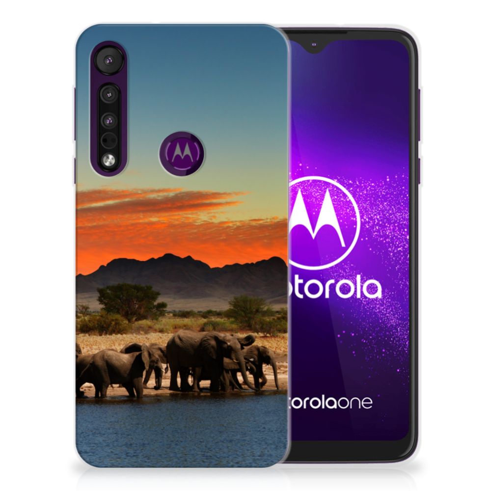 Motorola One Macro TPU Hoesje Olifanten