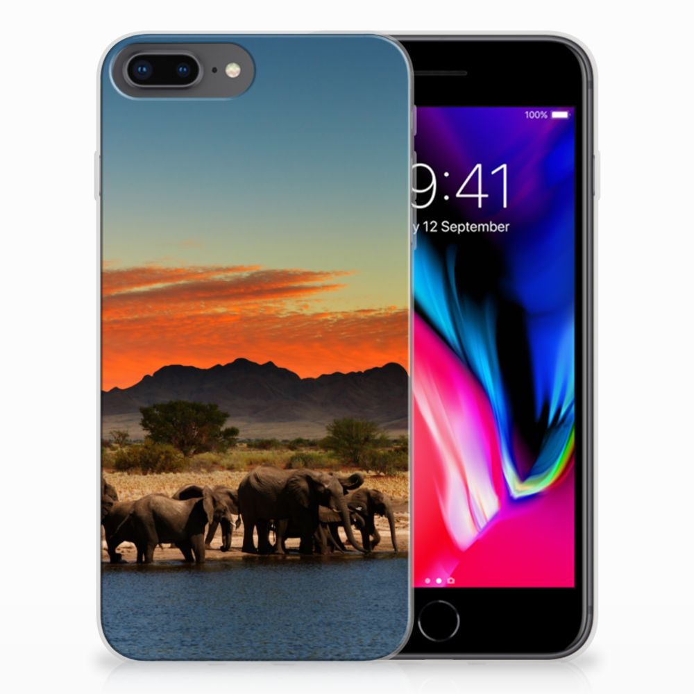 Apple iPhone 7 Plus | 8 Plus TPU Hoesje Design Olifanten