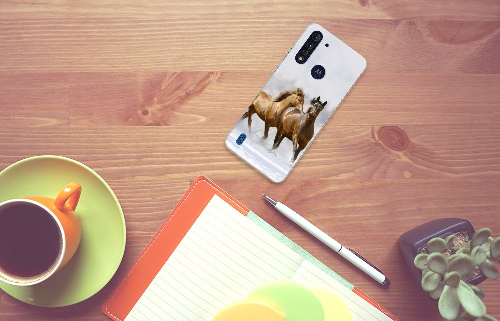Motorola Moto G8 Power Lite TPU Hoesje Paarden