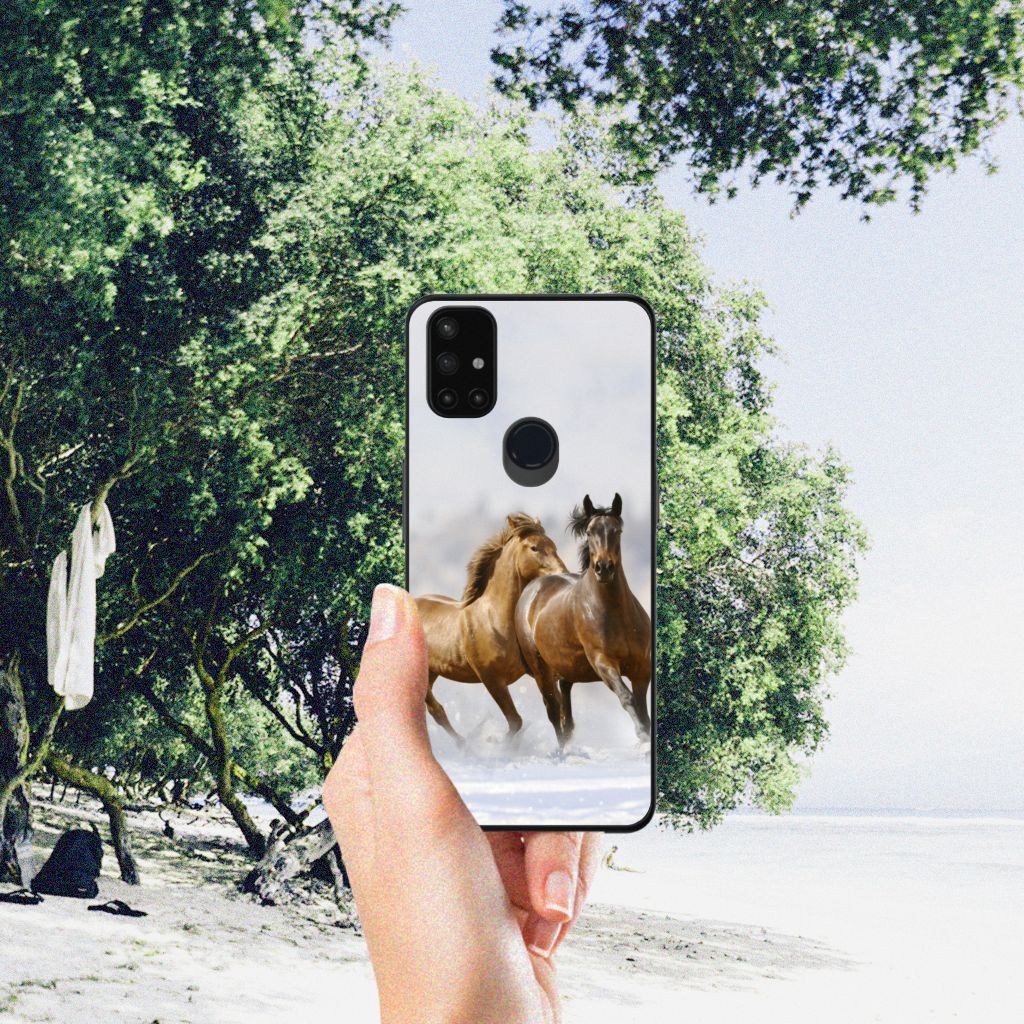 OnePlus Nord N10 5G Dierenprint Telefoonhoesje Paarden