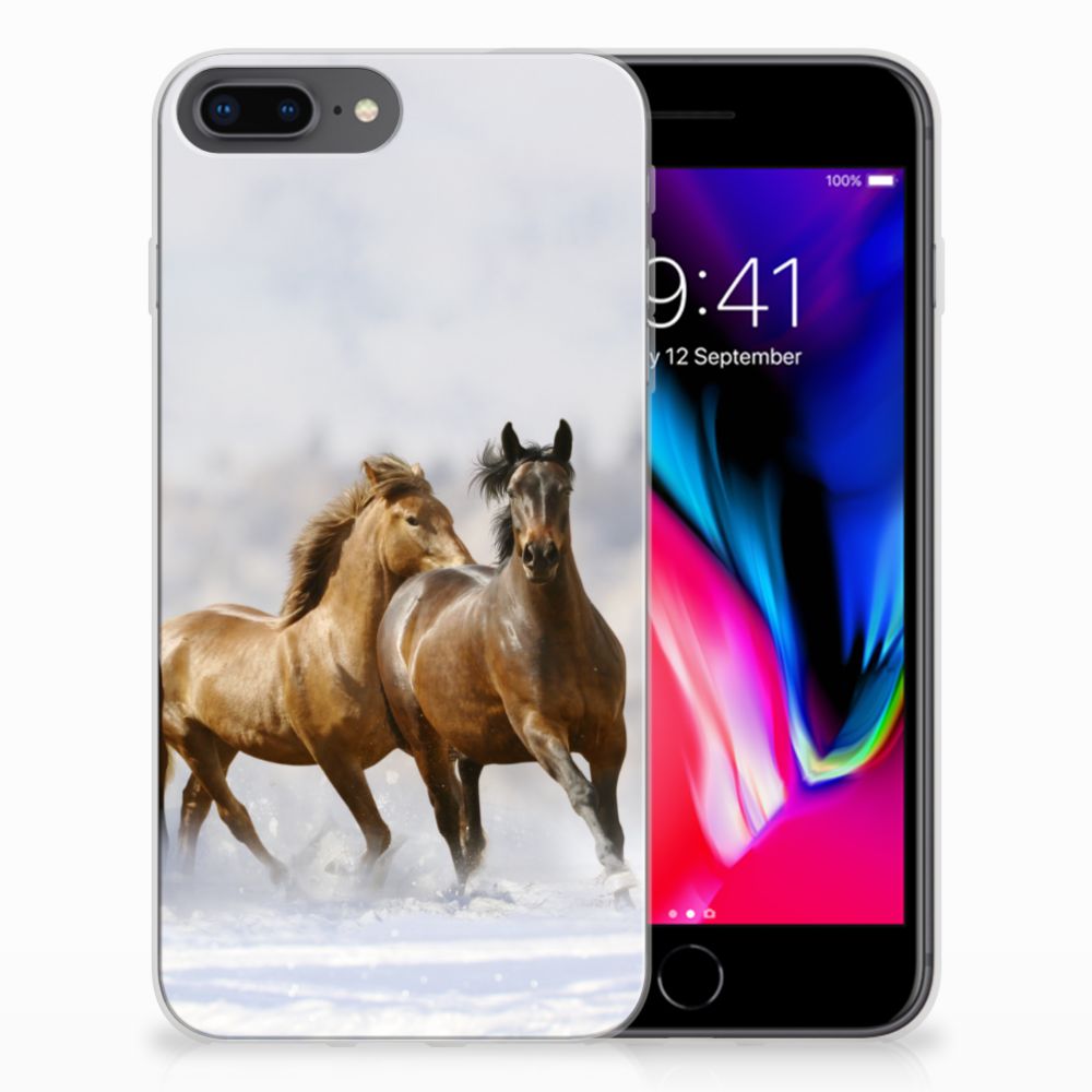 Apple iPhone 7 Plus | 8 Plus Uniek TPU Hoesje Paarden