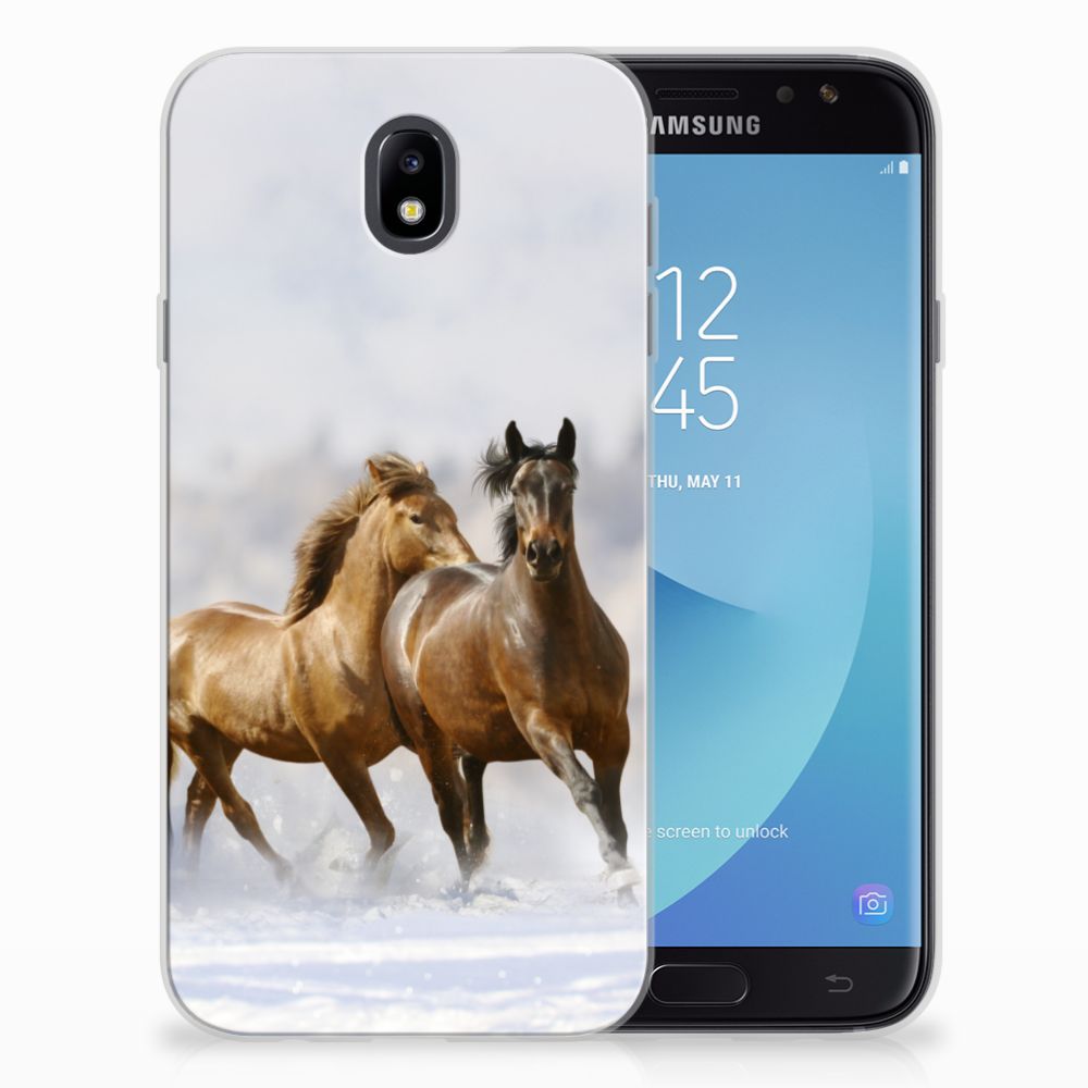 rechtop vrek vrijgesteld Samsung Galaxy J7 2017 | J7 Pro TPU Hoesje Paarden