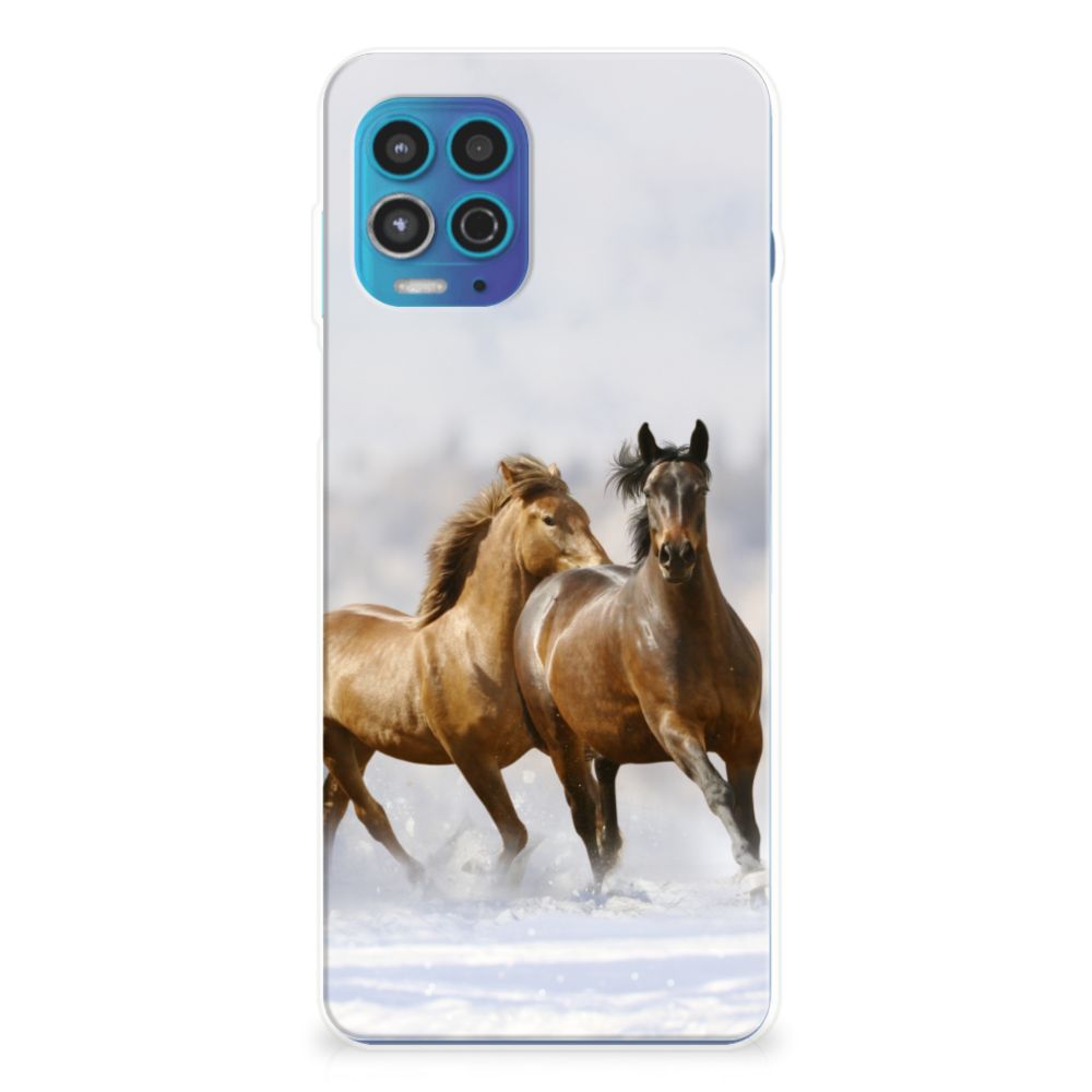 Motorola Moto G100 TPU Hoesje Paarden