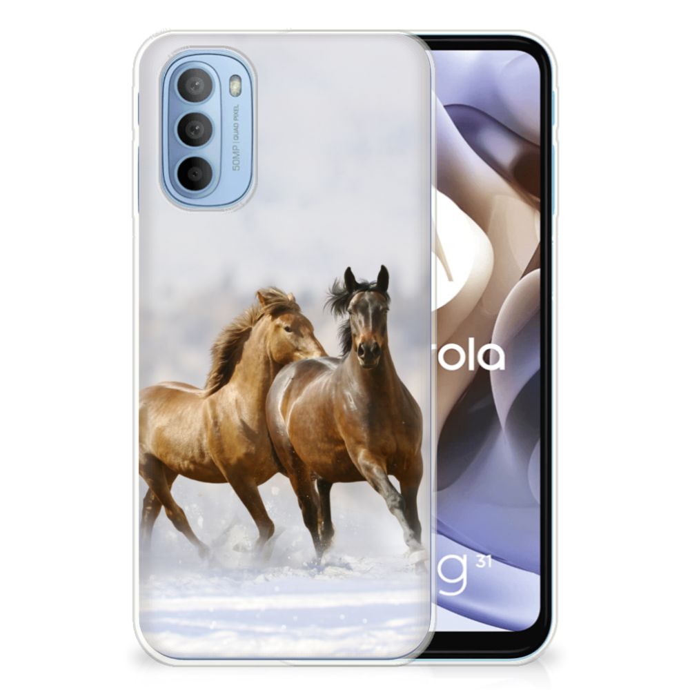 Motorola Moto G31 | G41 TPU Hoesje Paarden