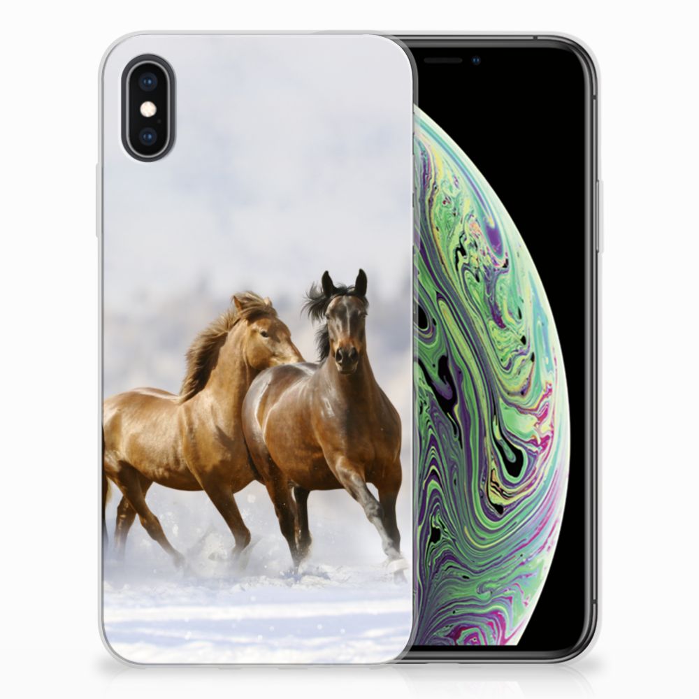 Apple iPhone Xs Max Uniek TPU Hoesje Paarden
