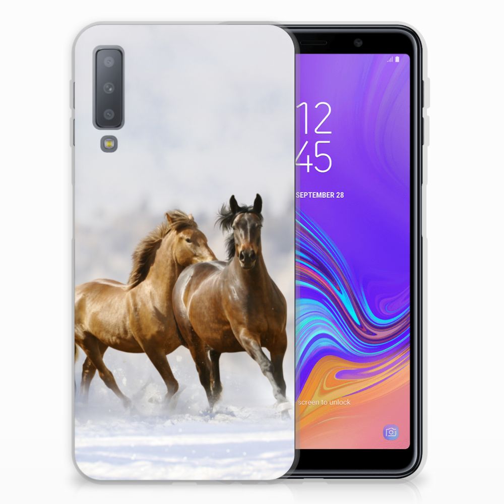 Samsung Galaxy A7 (2018) Uniek TPU Hoesje Paarden