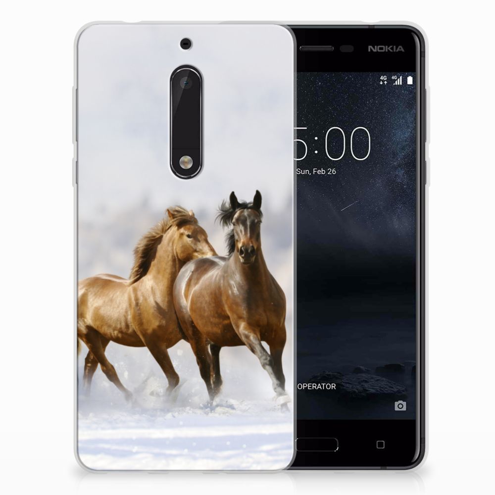 Nokia 5 Uniek TPU Hoesje Paarden