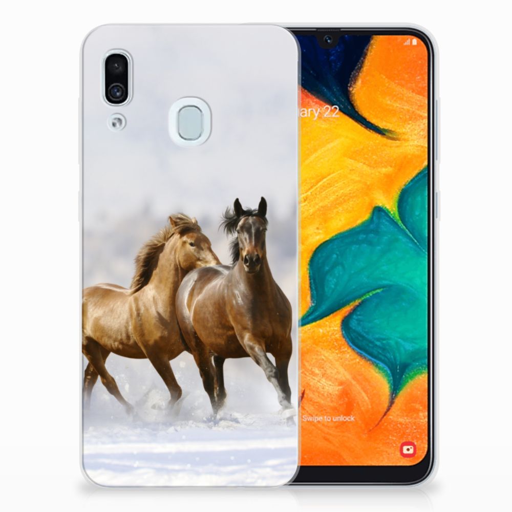 Samsung Galaxy A30 Uniek TPU Hoesje Paarden