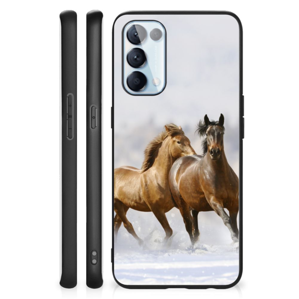 OPPO Reno5 5G | Find X3 Lite Dierenprint Telefoonhoesje Paarden