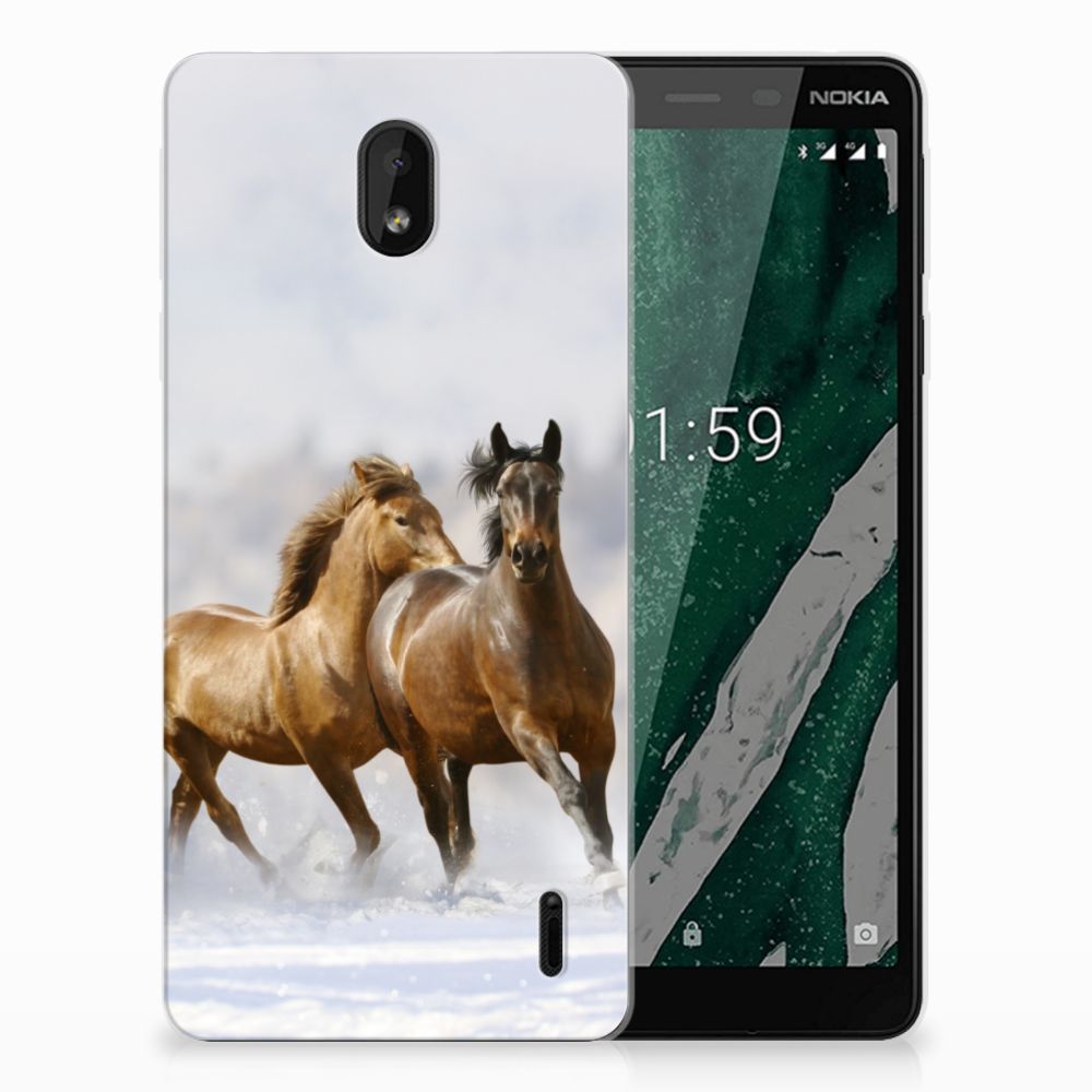 Nokia 1 Plus TPU Hoesje Paarden