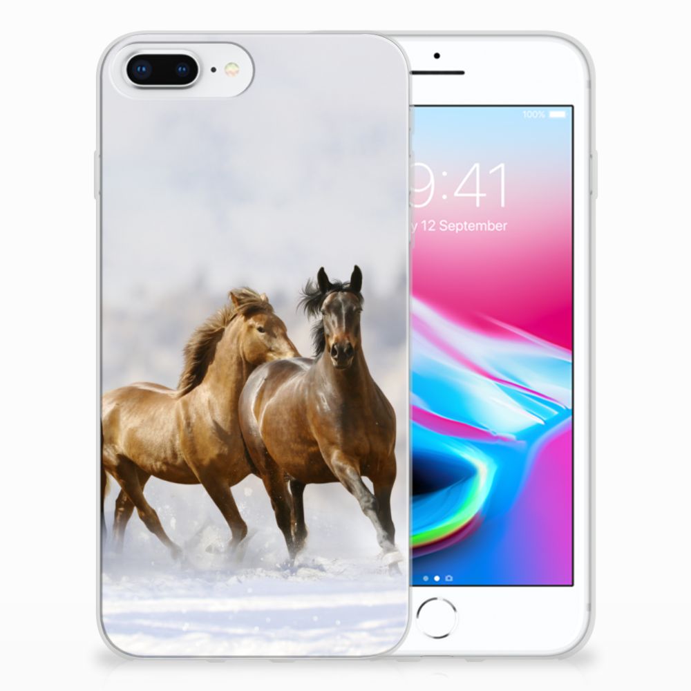 Apple iPhone 7 Plus | 8 Plus TPU Hoesje Paarden