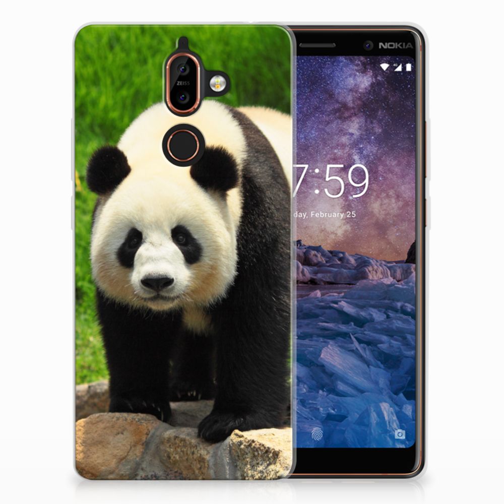 Gasvormig monteren aanpassen Nokia 7 Plus TPU Hoesje Panda | B2C Telecom