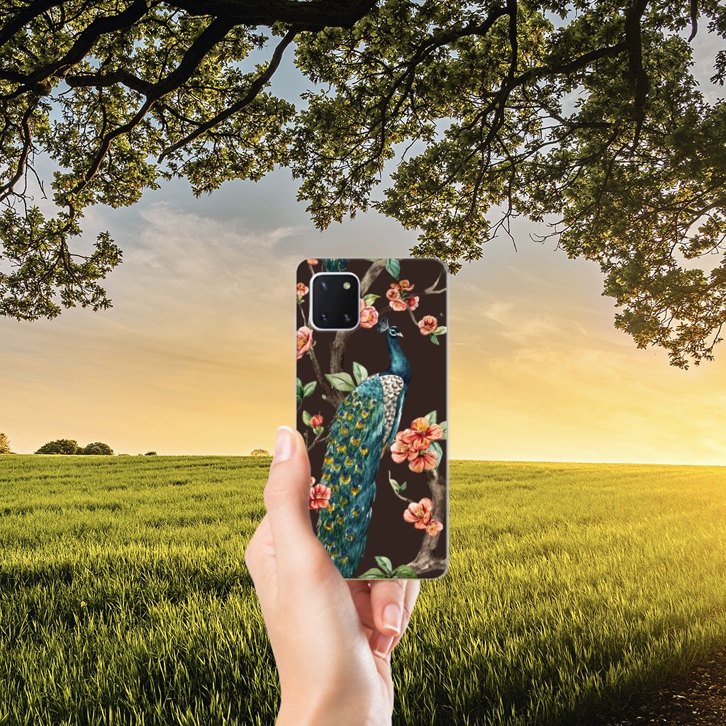 Samsung Galaxy Note 10 Lite TPU Hoesje Pauw met Bloemen