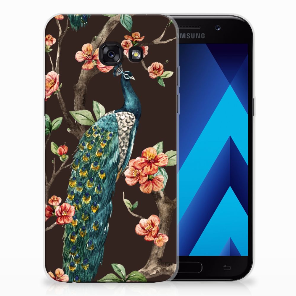 Samsung Galaxy A5 2017 TPU Hoesje Pauw met Bloemen