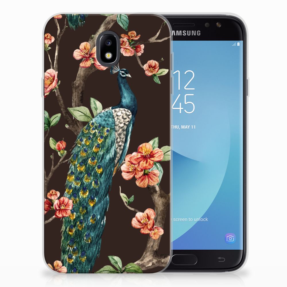 Samsung Galaxy J7 2017 | J7 Pro TPU Hoesje Pauw met Bloemen