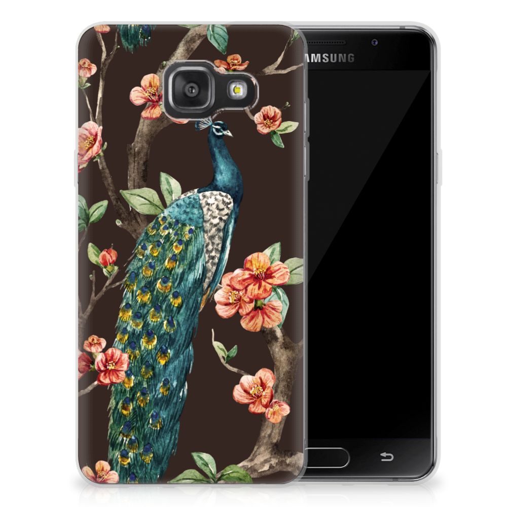Samsung Galaxy A3 2016 TPU Hoesje Pauw met Bloemen