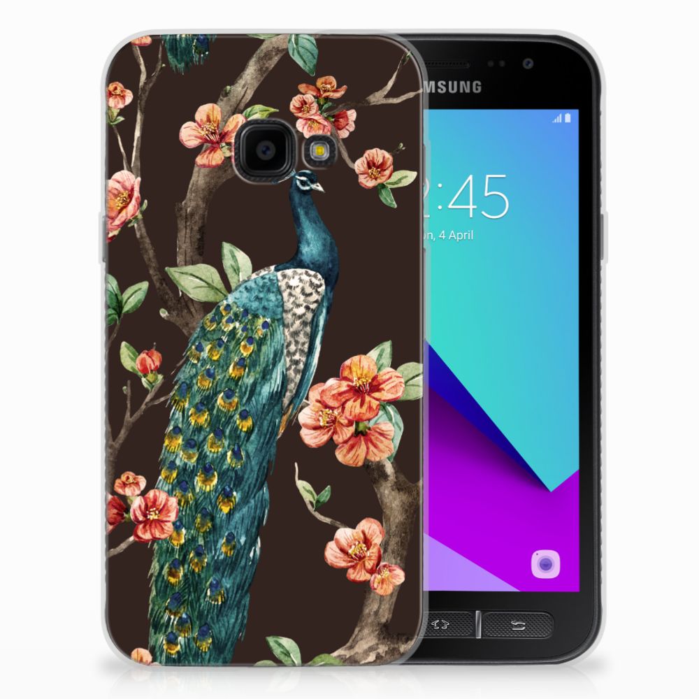 Samsung Galaxy Xcover 4 TPU Hoesje Design Pauw met Bloemen