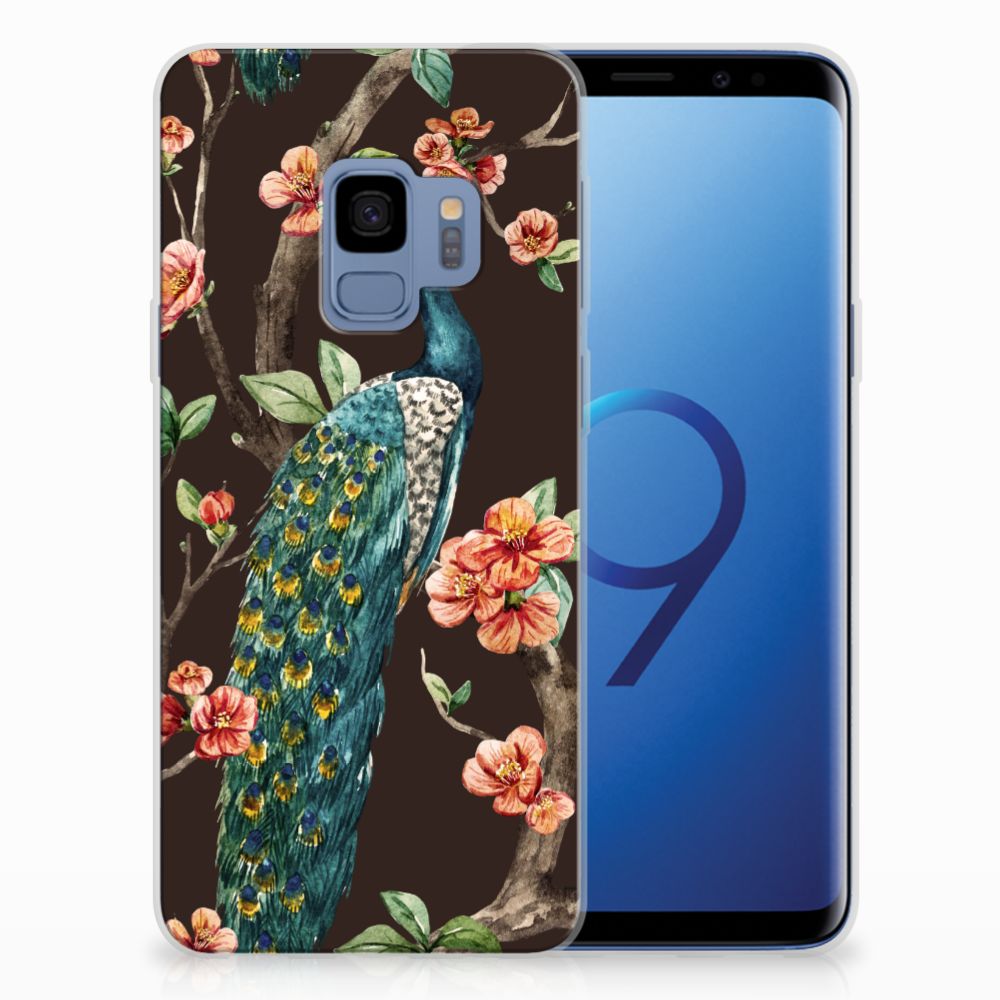 Samsung Galaxy S9 TPU Hoesje Pauw met Bloemen