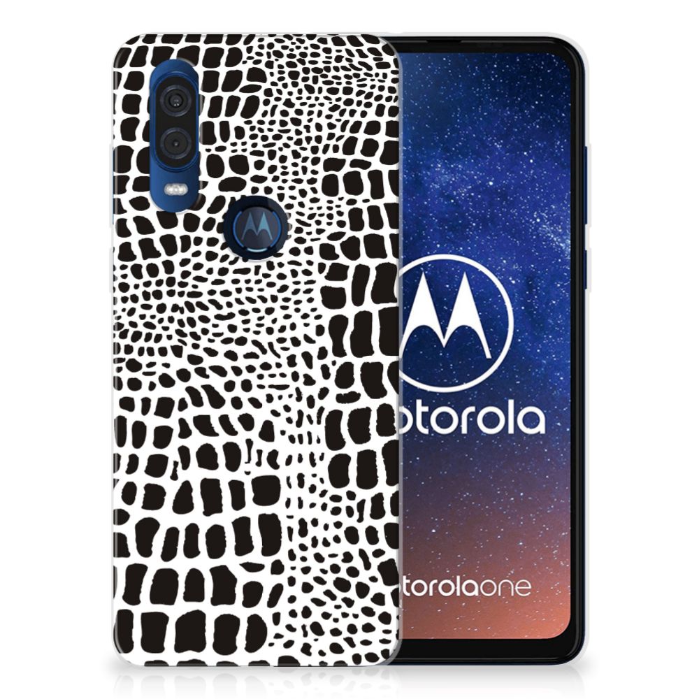 Motorola One Vision TPU Hoesje Slangenprint