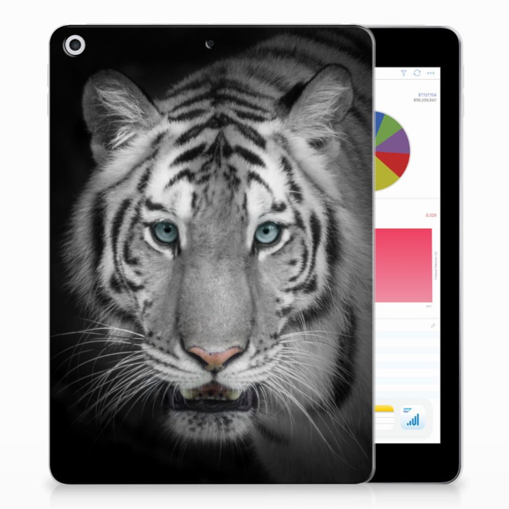 Apple iPad 9.7 (2017) Uniek Design Hoesje Witte Tijger