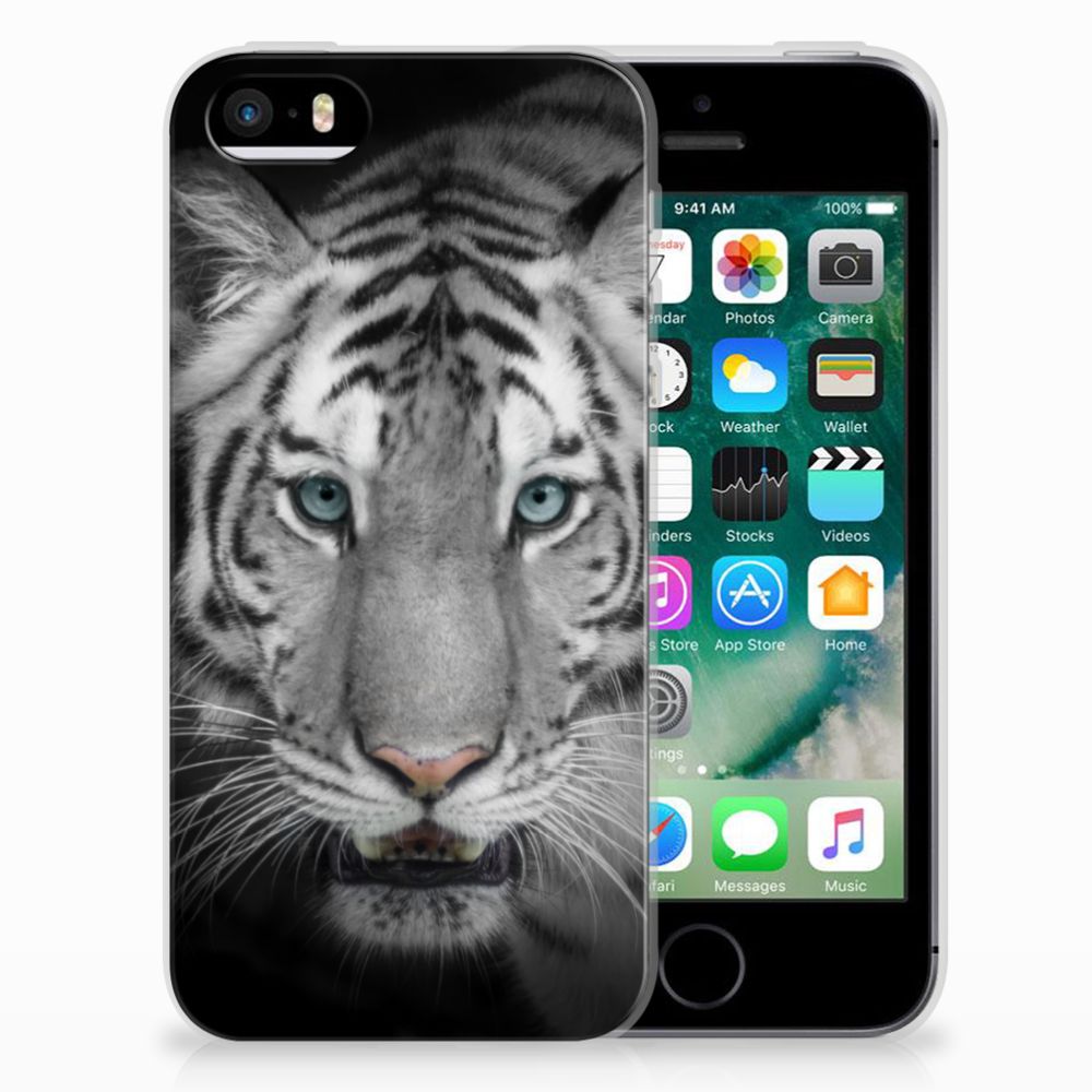 Apple iPhone SE | 5S Uniek TPU Hoesje Witte Tijger