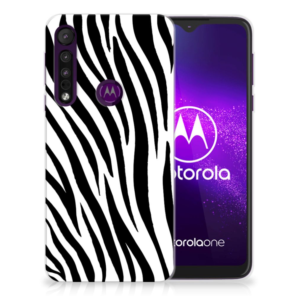 Motorola One Macro TPU Hoesje Zebra