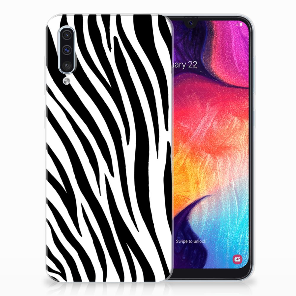 Samsung Galaxy A50 TPU Hoesje Zebra
