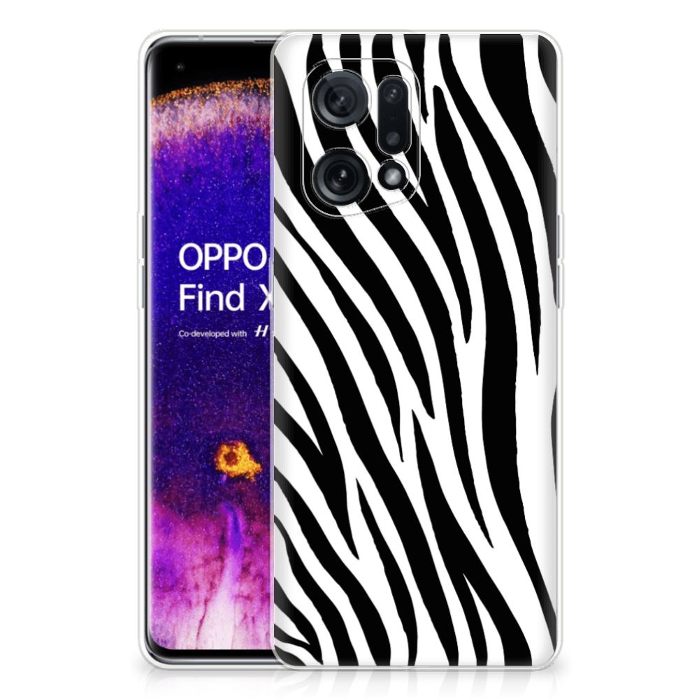OPPO Find X5 TPU Hoesje Zebra