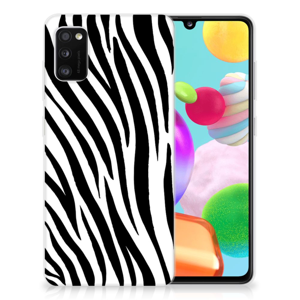 Samsung Galaxy A41 TPU Hoesje Zebra