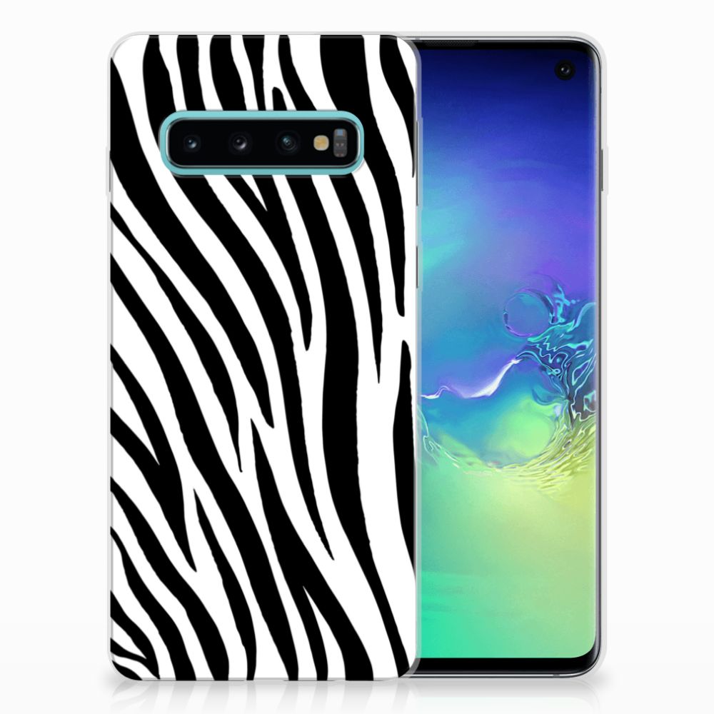 Samsung Galaxy S10 TPU Hoesje Zebra