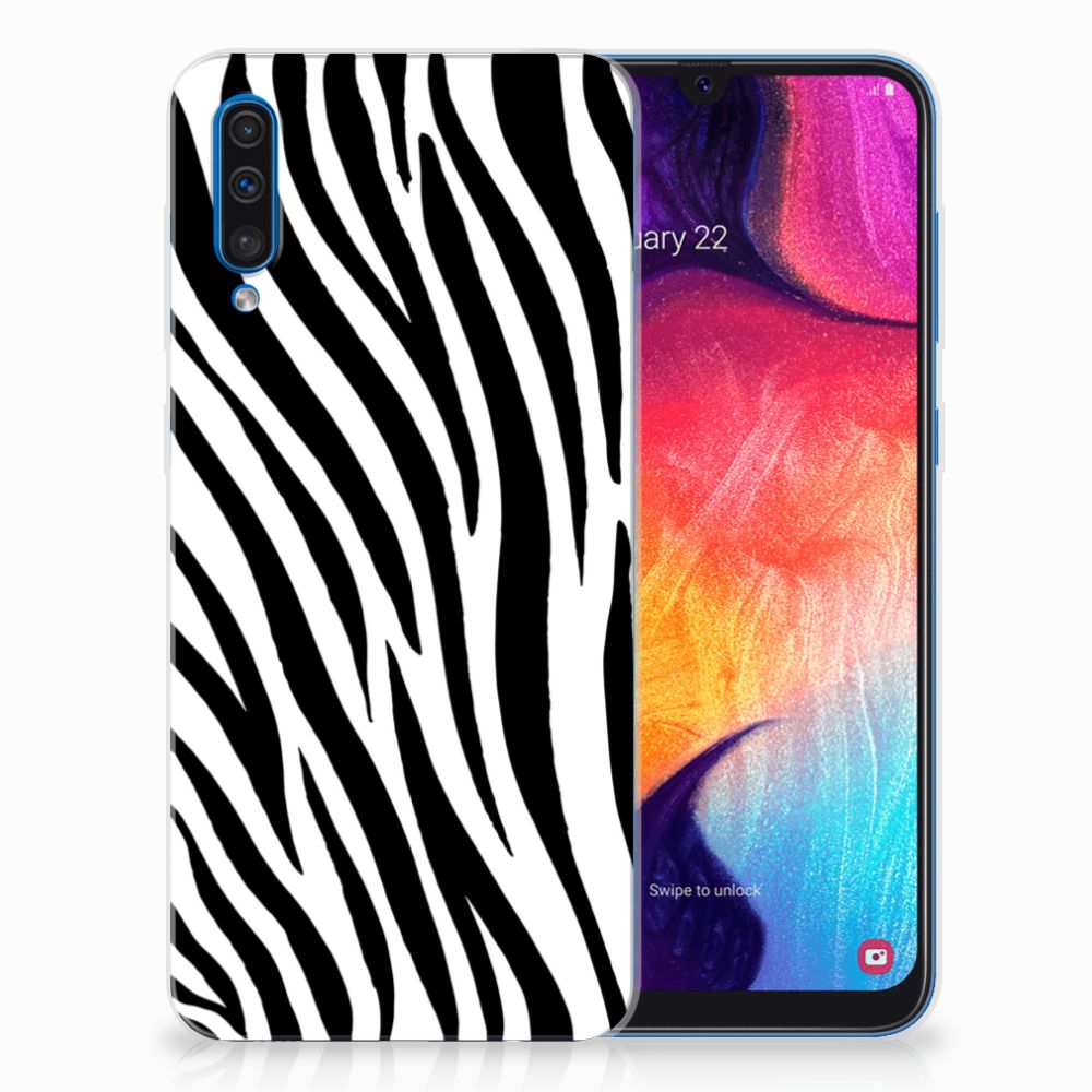 Samsung Galaxy A50 TPU Hoesje Zebra