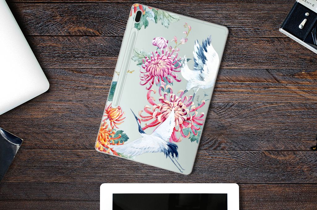 Samsung Galaxy Tab S7FE Back Case Bird Flowers