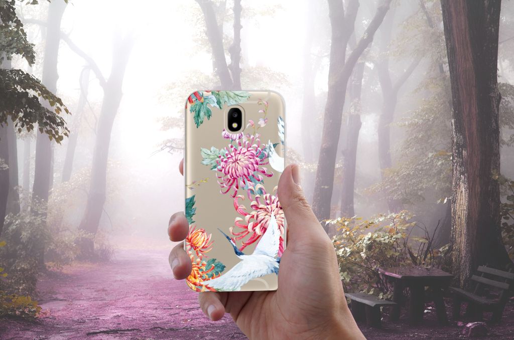 Samsung Galaxy J5 2017 TPU Hoesje Bird Flowers