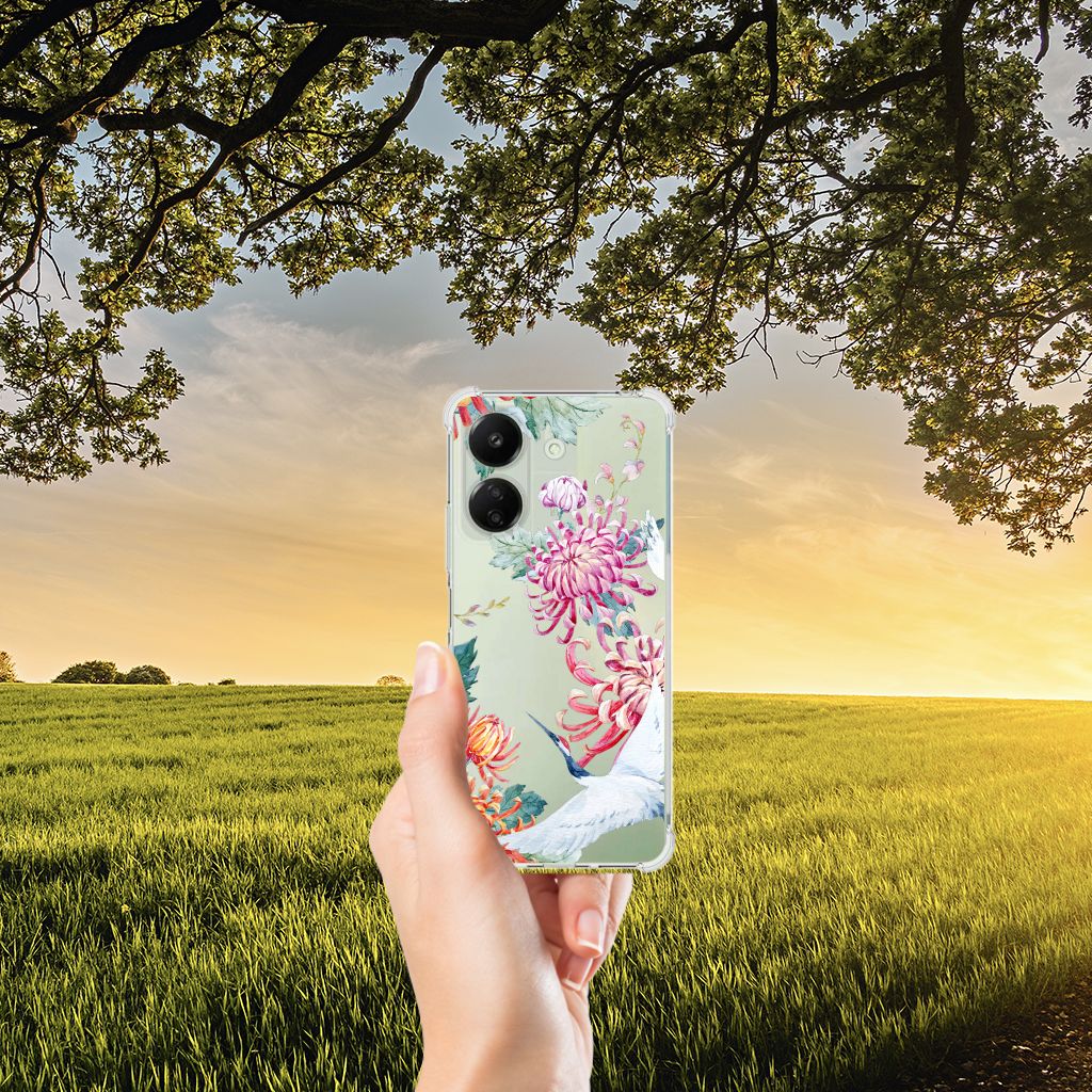 Xiaomi Redmi 13C 4G Case Anti-shock Bird Flowers