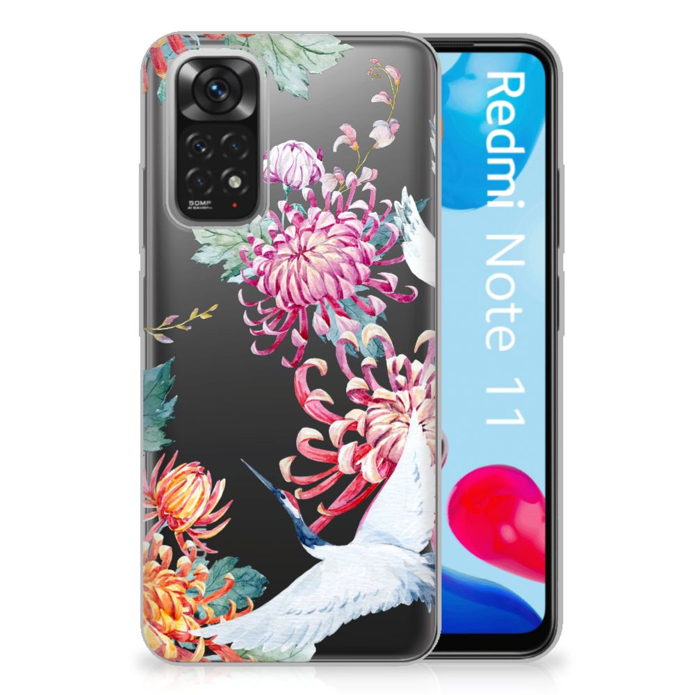 Xiaomi Redmi 10 | Redmi Note 11 4G TPU Hoesje Bird Flowers