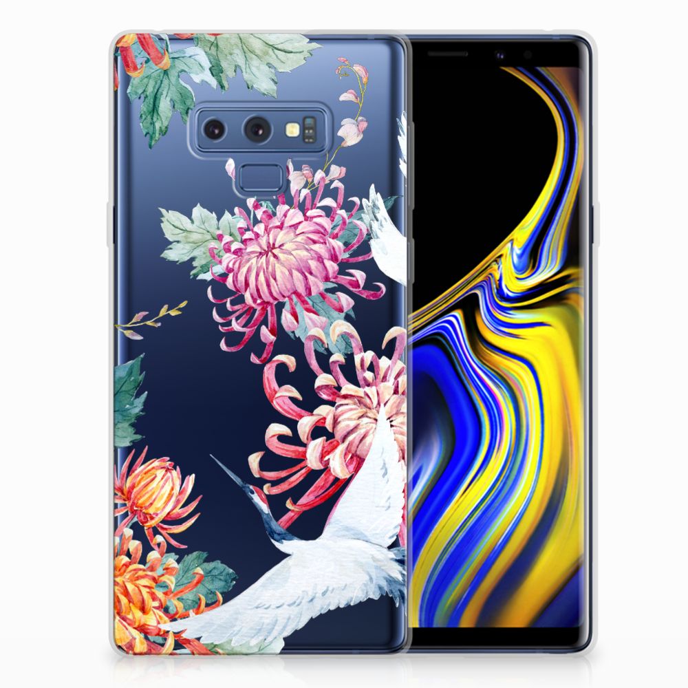Samsung Galaxy Note 9 TPU Hoesje Bird Flowers