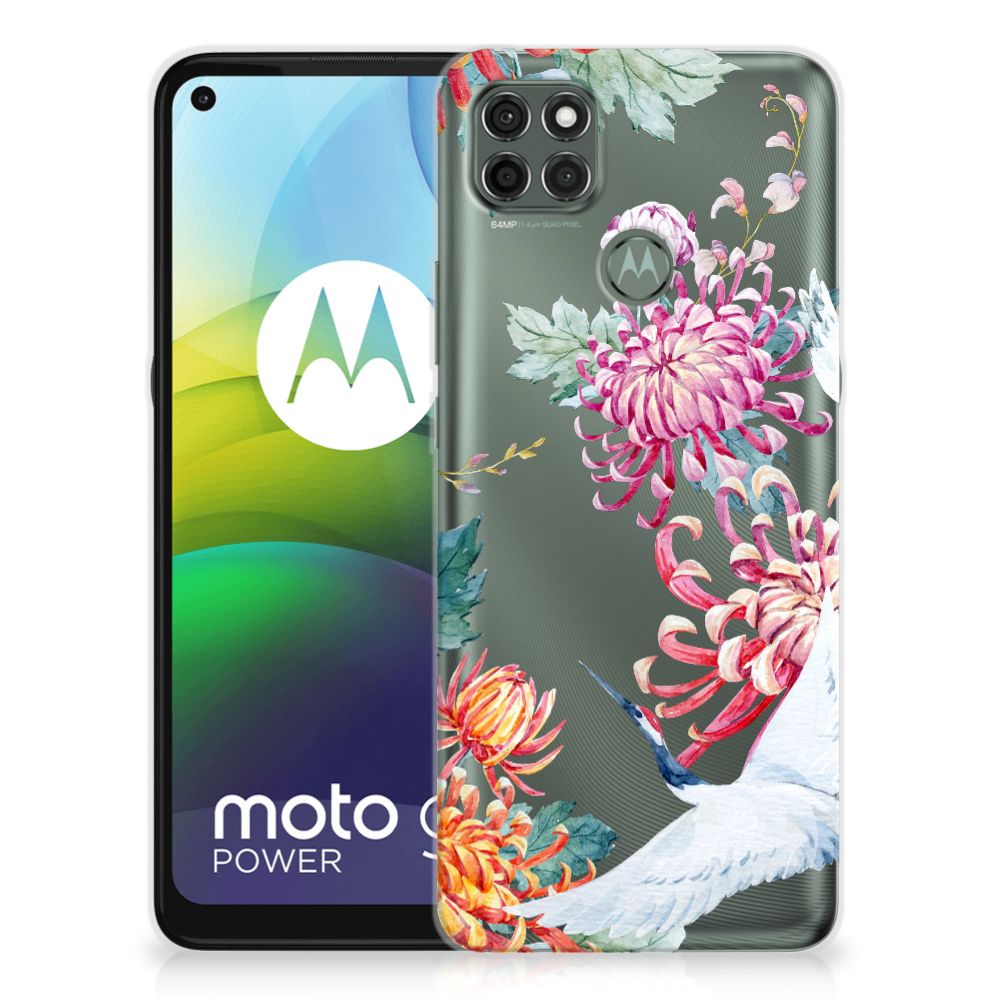 Motorola Moto G9 Power TPU Hoesje Bird Flowers