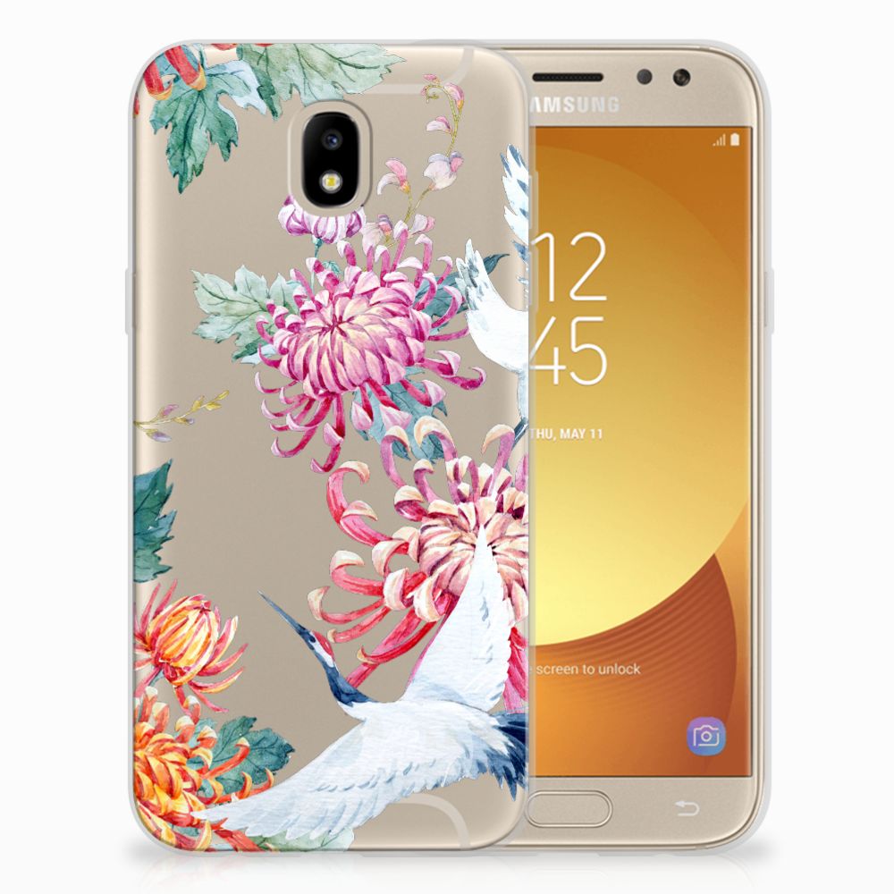 Samsung Galaxy J5 2017 TPU Hoesje Bird Flowers
