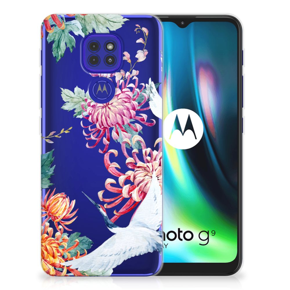 Motorola Moto G9 Play | E7 Plus TPU Hoesje Bird Flowers